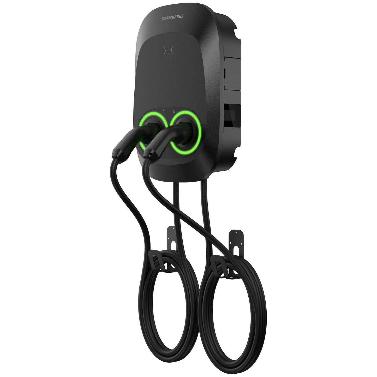 Evon Dual elbiloplader med kabel set fra siden